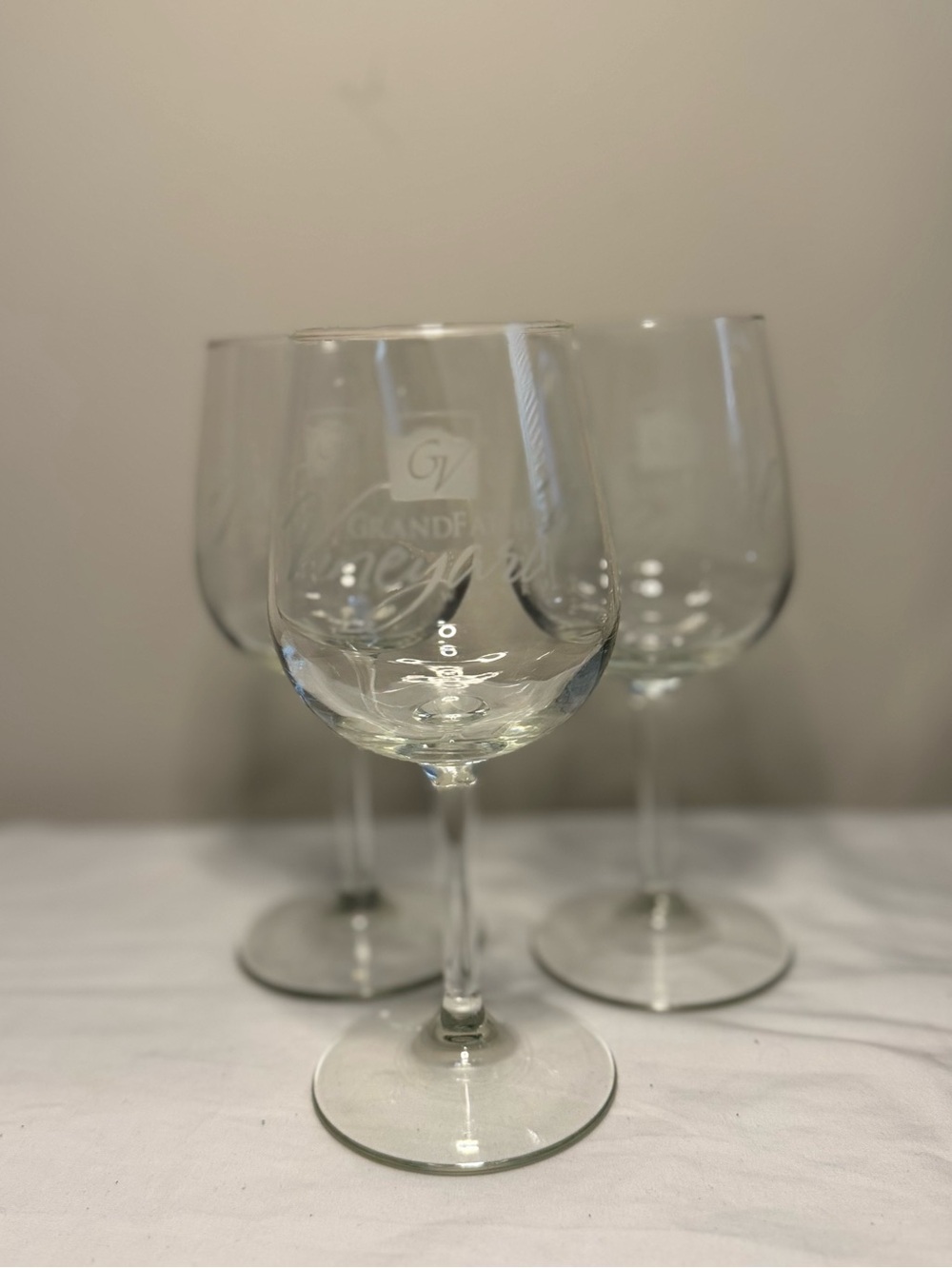 Set Of 3 Wine Glasses Grandfather Vineyard Clear Glass